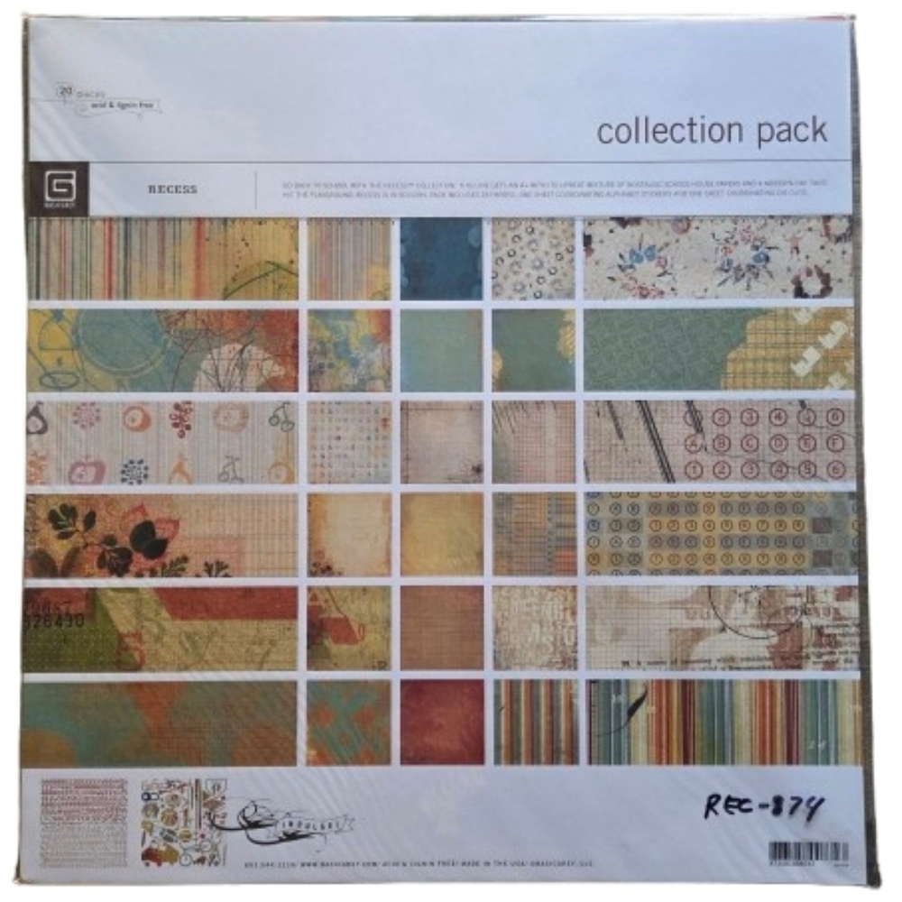 Basic Grey RECESS 12 x 12 Collection Pack Contains 20pcs *RETIRED*Hard to find*